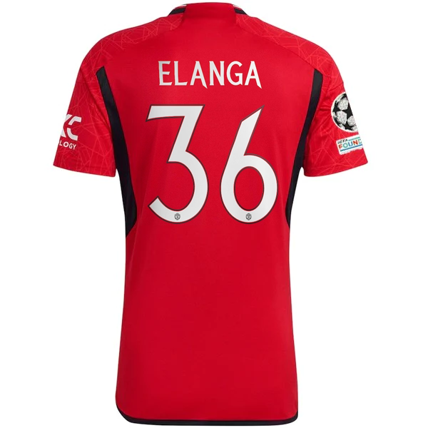 Image of adidas Manchester United Anthony Elanga Home Jersey 23/24 w/ Champions League Pa