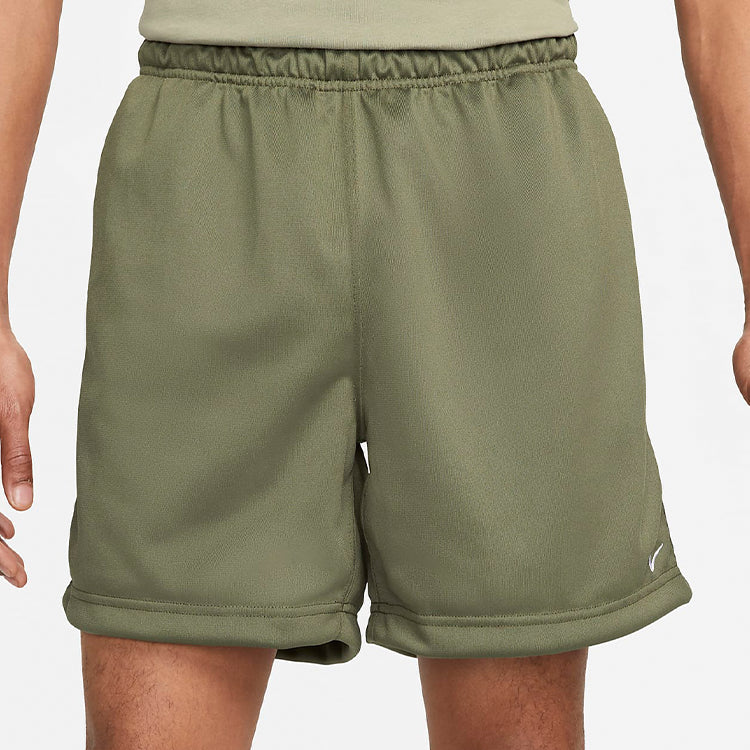 Image of Men's Nike Solid Color Minimalistic Elastic Waistband Logo Medium Olive Shorts D