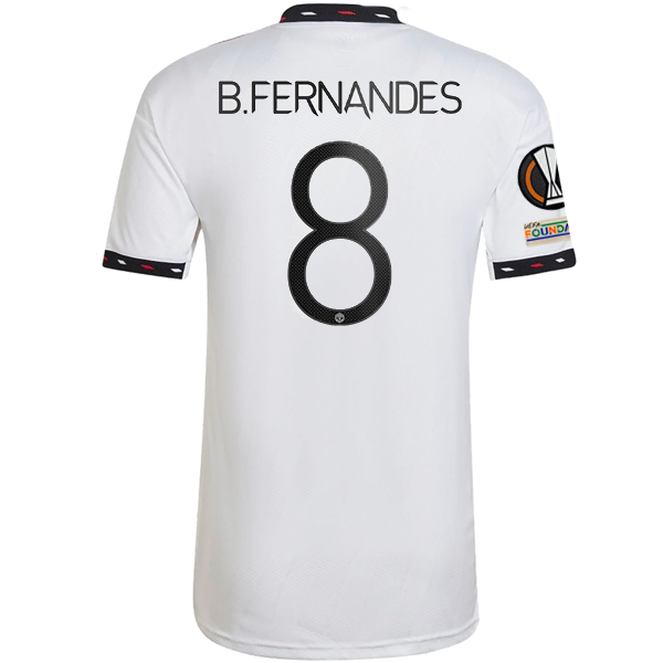Image of adidas Manchester United Bruno Fernandes Away Jersey w/ Europa League Patches 22
