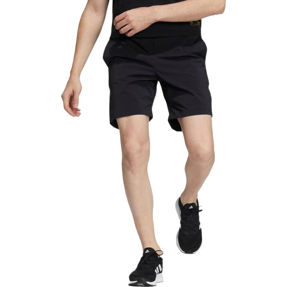 Men's adidas Solid Color High Waist Straight Casual Shorts Black HD0001