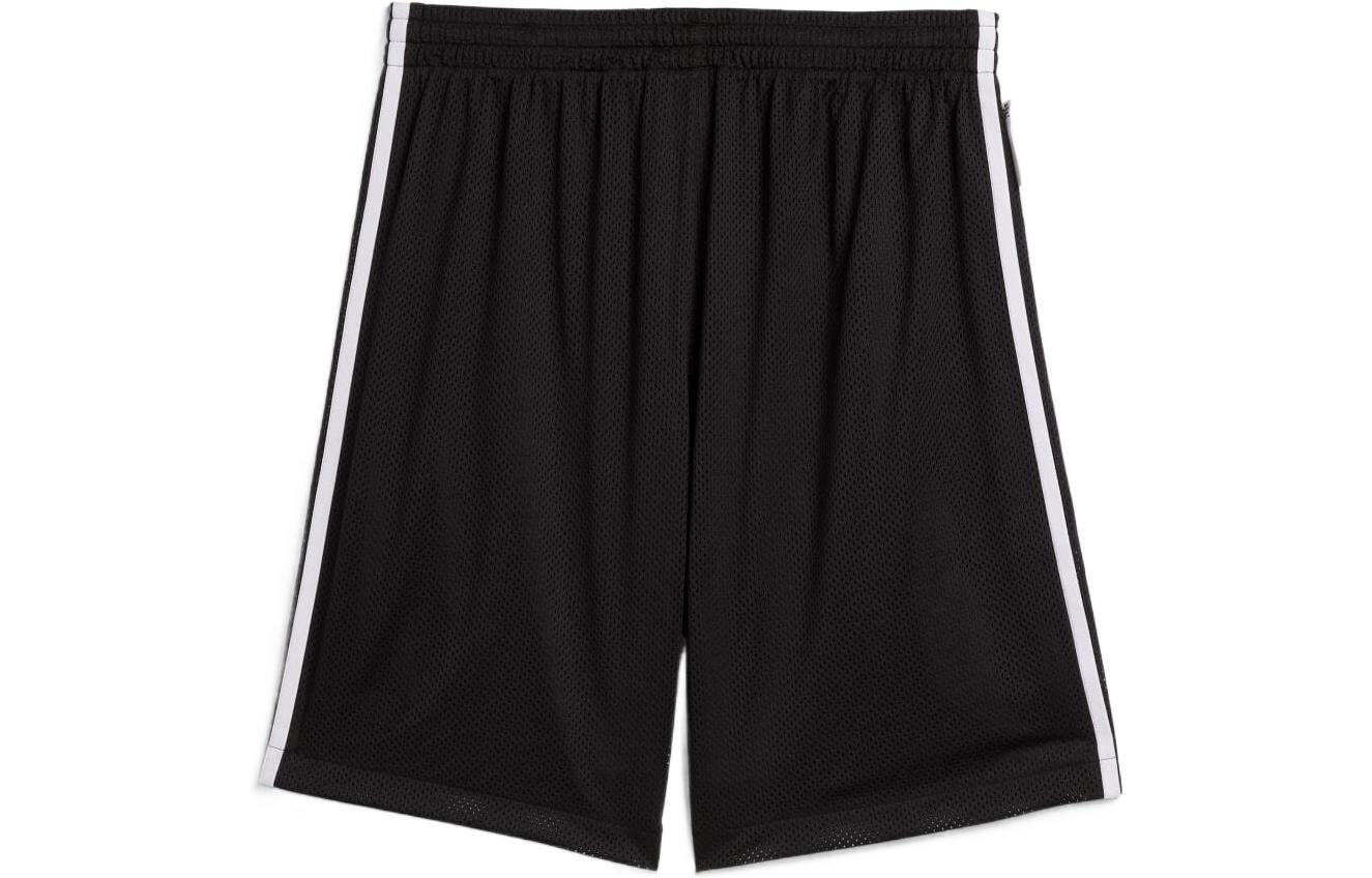 Image of adidas Stripe Micro Mark Casual Straight Shorts Japanese Version Black HC2204