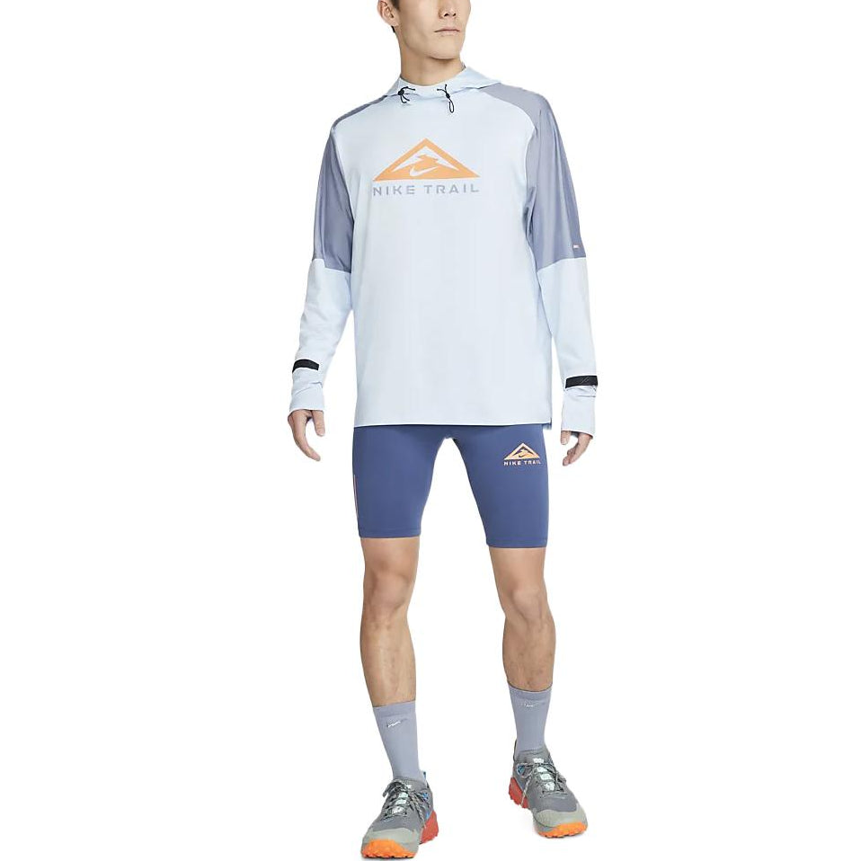 Image of Men's Nike Casual Logo Printing Tight Blue Gym Shorts DM4796-410