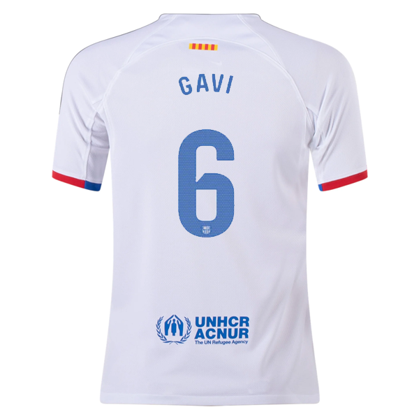 Nike Youth Barcelona Gavi Away Jersey 23/24 (White/Royal Blue)
