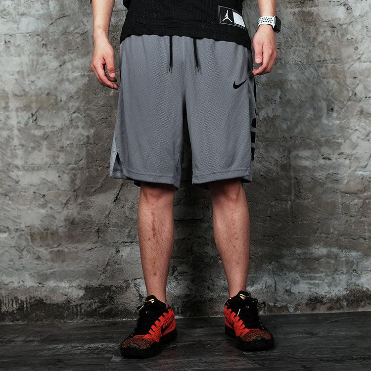 Image of Nike Elite Stripe Dri-FIT Basketball Shorts 'Cool Grey' AT3393-065