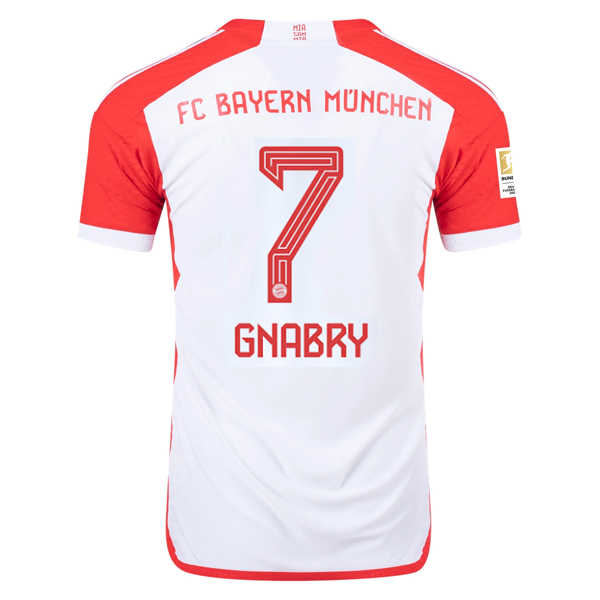 Image of adidas Bayern Munich Authentic Serge Gnabry Home Jersey w/ Bundesliga Champions