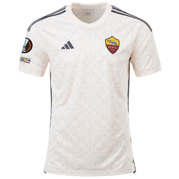 adidas AS Roma Andrea Belotti Auswärtstrikot mit Europa League-Aufnähern 23/24 (Beige