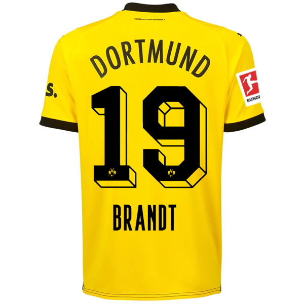 Puma Borussia Dortmund Julian Brandt Home Jersey w/ Bundesliga Patch 23/24 (Cybe