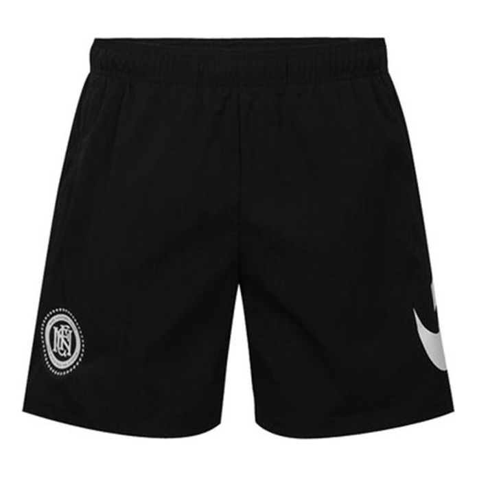 Men's Nike Pants Large Logo Solid Color Sports Soccer/Football Shorts Black AQ06