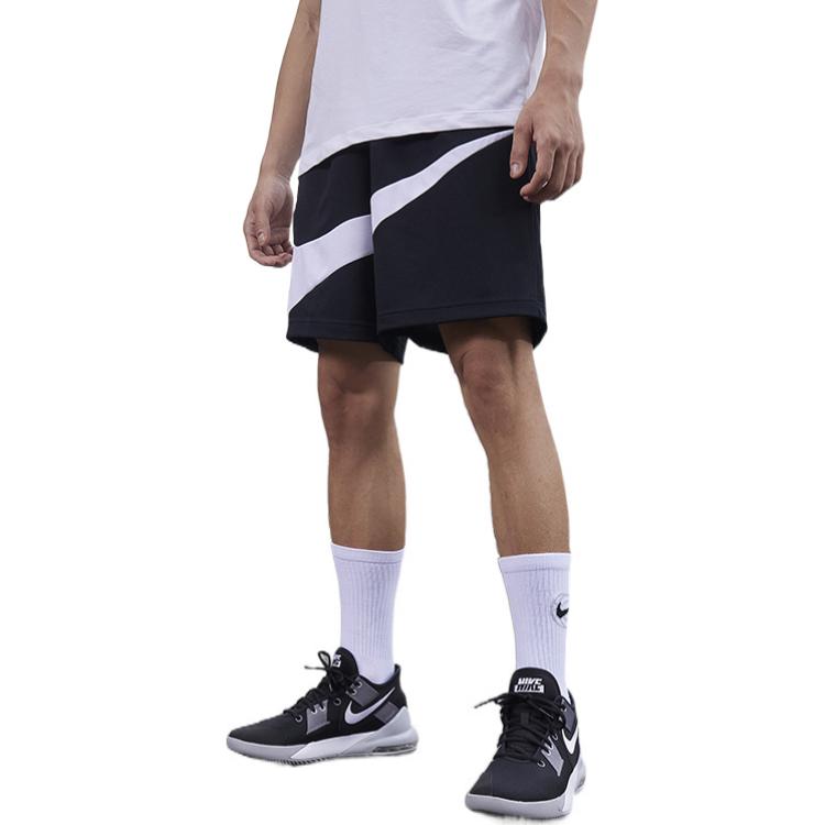 Men's Nike Colorblock Large Logo Printing Casual Shorts Black DQ1169-010