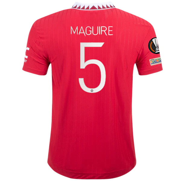 adidas Manchester United Harry Maguire Authentic Home Jersey w/ Europa League Pa