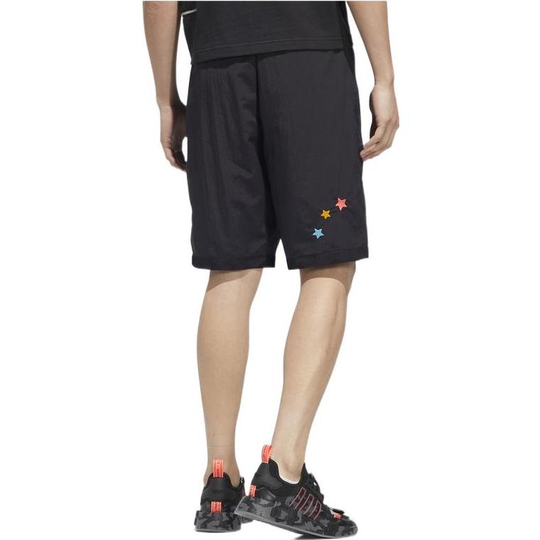 Men's adidas originals Y2K Shorts 2 Solid Color Logo Pattern Straight Sports Bla
