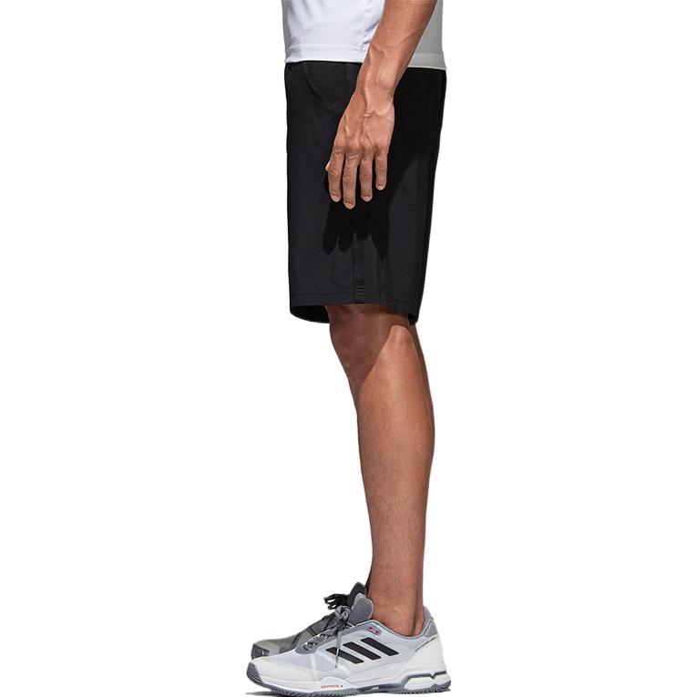 Men's adidas Solid Color Small Logo Printing Elastic Waistband Sports Shorts Bla