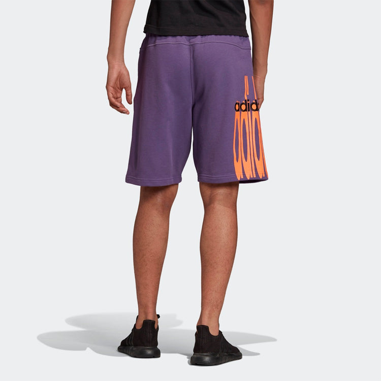 adidas originals Logo Printing Running Sports Shorts Purple FM2237