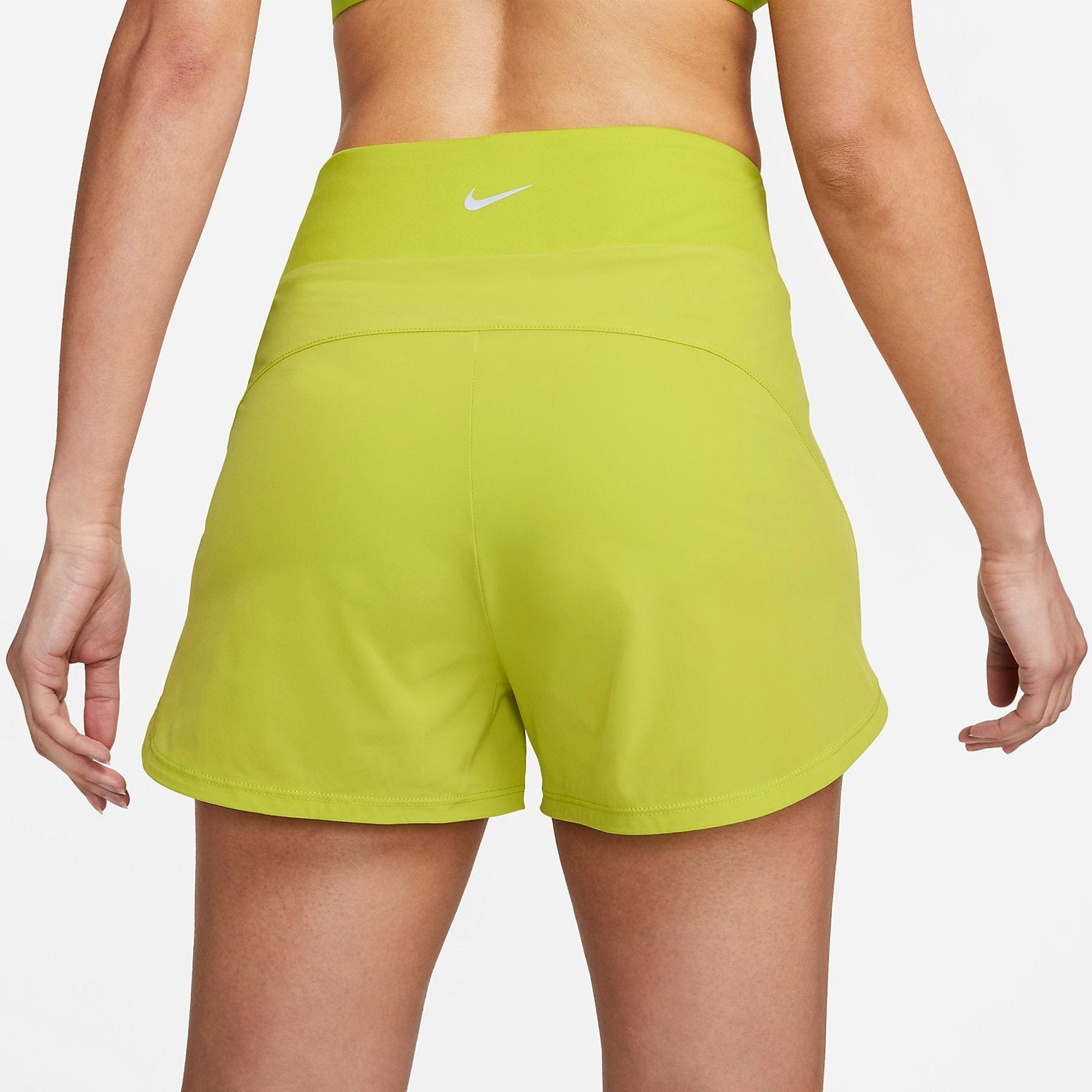 Image of (WMNS) Nike Bliss Dri-FIT Fitness Shorts mit hoher Taille und gefüttertem Slip ‚Grün‘ DX6019