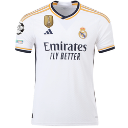 Image of adidas Real Madrid Authentic Nacho Home Jersey w/ Champions League + Club World