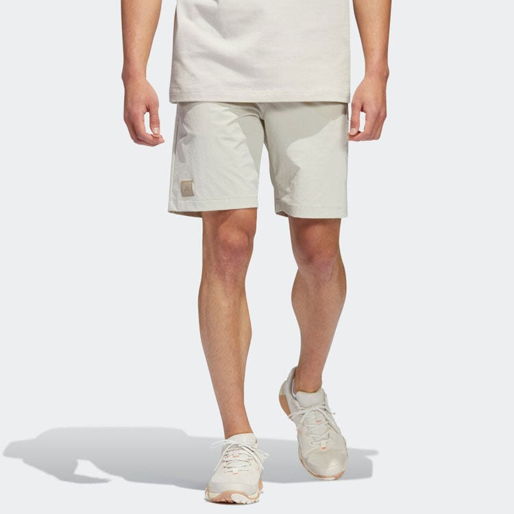 Image of adidas Solid Color Side  Belt Straight Shorts Men's Creamy White HS5622