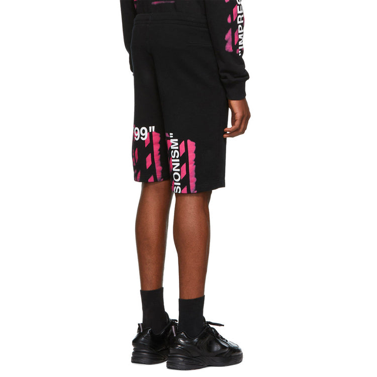 Image of Off-White C/O Virgil Abloh Men'S Black Diag Stencil Sweatshorts OMCI006R19003015