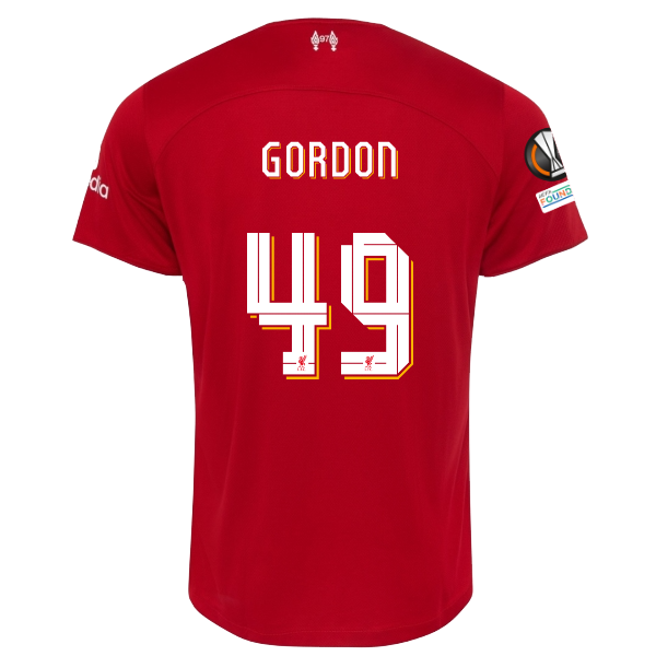 Nike Liverpool Kaide Gordon Home Jersey w/ Europa League Patches 23/24 (Red/Whit