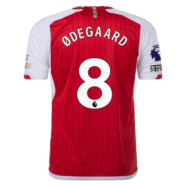 adidas Arsenal Martin ØDEGAARD Home Jersey 23/24 w/ EPL + No Room For Racism Pat