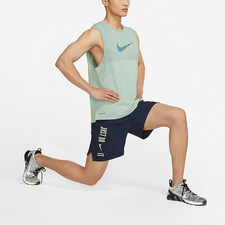 Nike Pro Dri-FIT Flex Vent Max Alphabet Printing Training Sports Shorts Obsidian