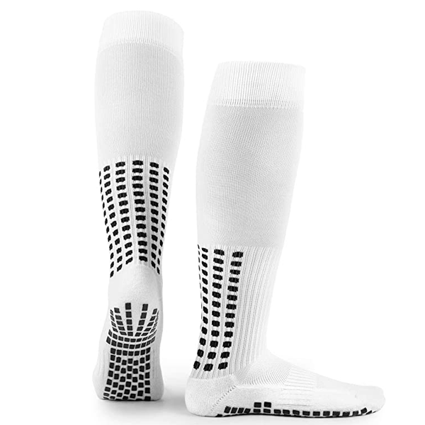 Anti-Slip Knee High Grip Socks (White)