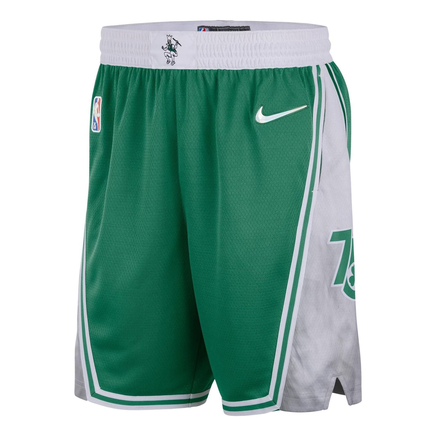 Image of Men's Nike Boston Celtics Colorblock Straight Shorts Green DB4127-312