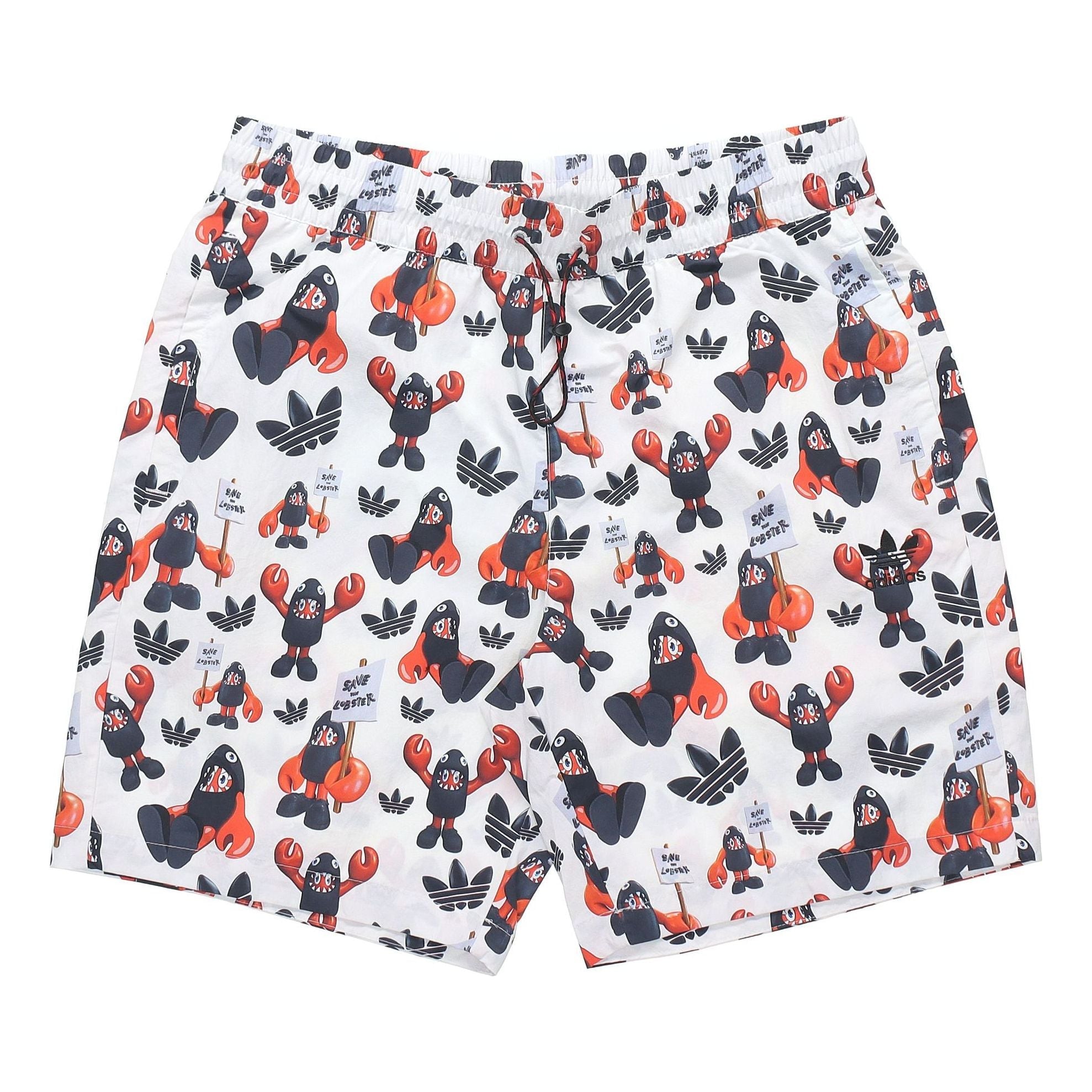 Image of adidas originals Artist Shorts Dragon Printing Sports Breathable White HA4698