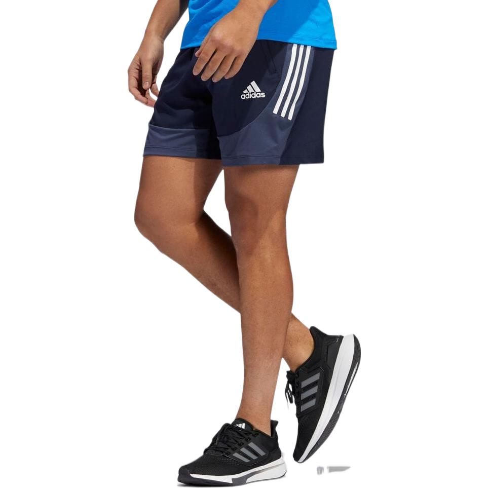 adidas Colorblock Elastic Waistband Loose Straight Shorts Men's Dark Blue HE6792