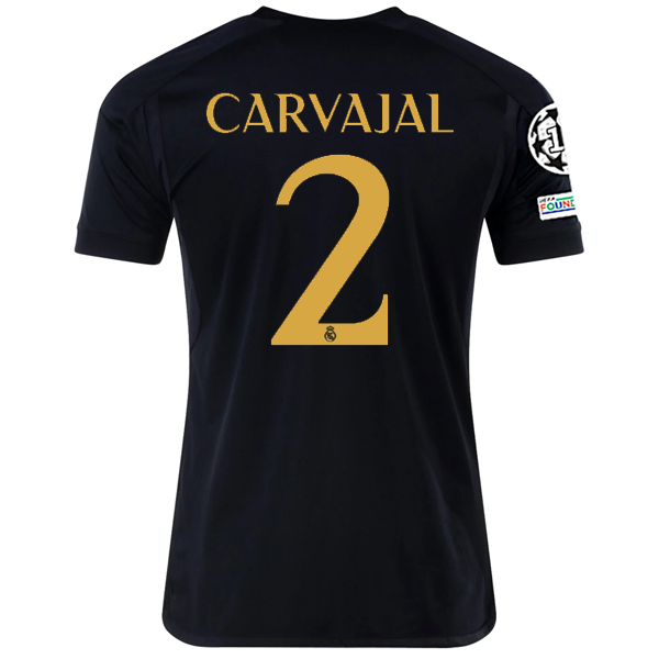 Image of adidas Real Madrid Dani Carvajal Third Jersey w/ Champions League + Club World C