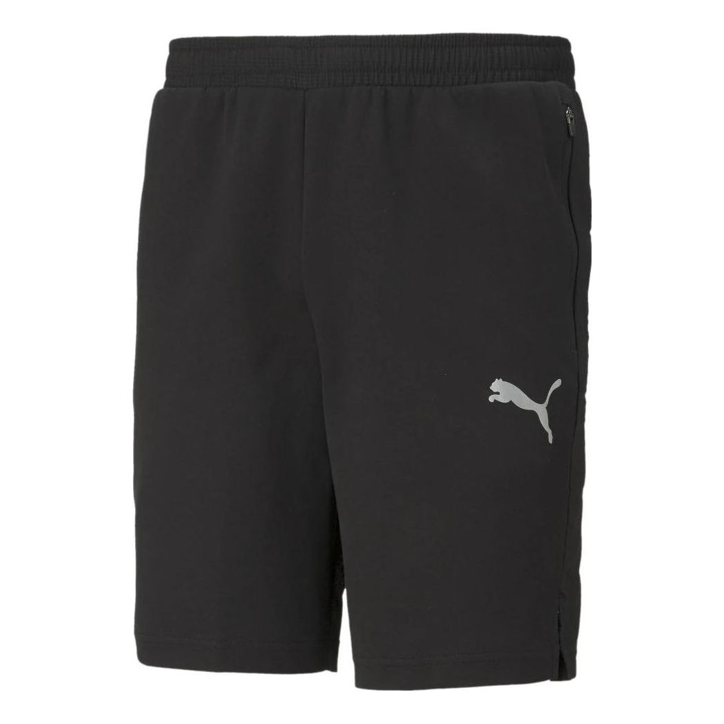 PUMA Solid Color Knit Logo Athleisure Casual Sports Shorts Black 585868-01