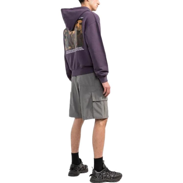 Image of Men's OFF-WHITE FW22 Solid Color Multiple Pockets Belt Casual Shorts Gray OMCB06