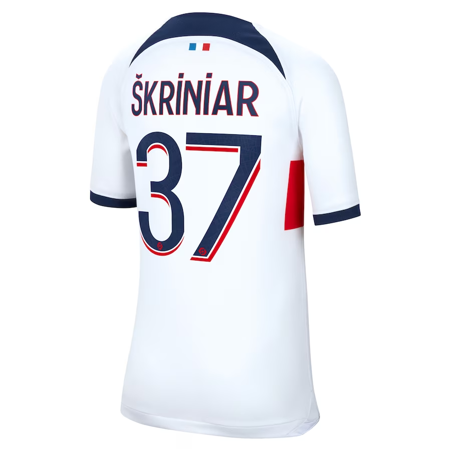 Nike Youth Paris Saint-Germain Skriniar Away Jersey 23/24 (White/Midnight Navy)