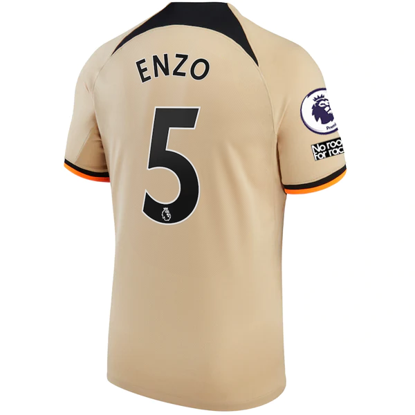 Nike Chelsea Enzo Fernandez Third Jersey w/ EPL + No Room For Racism + Club Worl