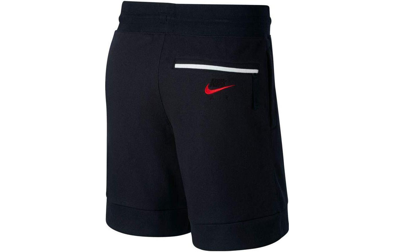 Image of شورت Nike NSW Air Fleece باللون الأسود والأحمر الجامعي CJ4832-010