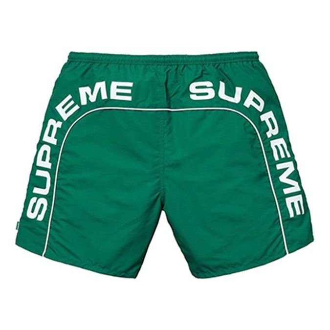 Image of Supreme SS18 Arc Logo Water Short Green Logo 'Green White' SUP-SS18-300