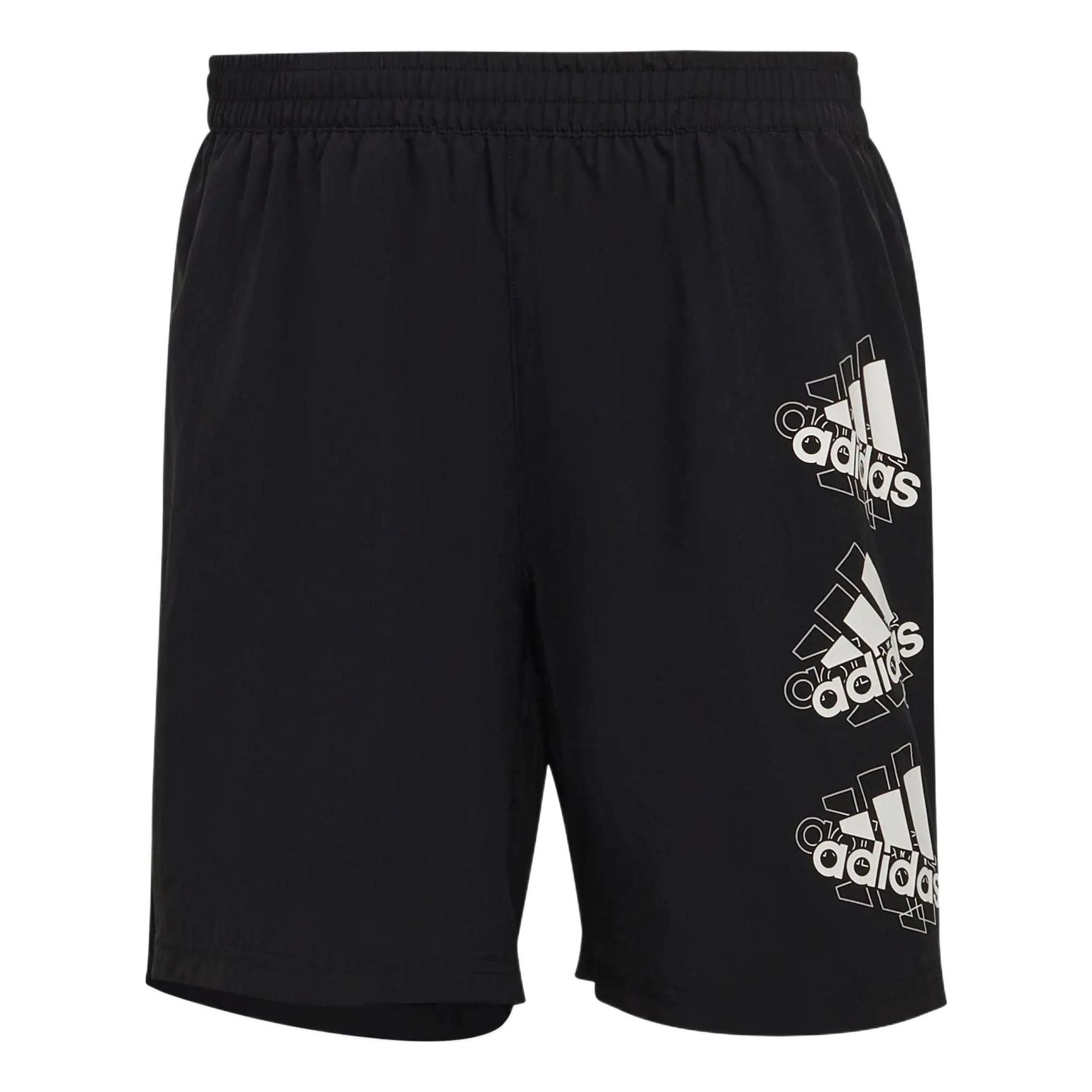 Image of Men's adidas Brand Love Sh Solid Color Logo Printing Elastic Waistband Lacing Sh