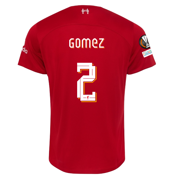 Image of Nike Liverpool Joe Gomez Home Jersey w/ Europa League Patches 23/24 (Red/White)