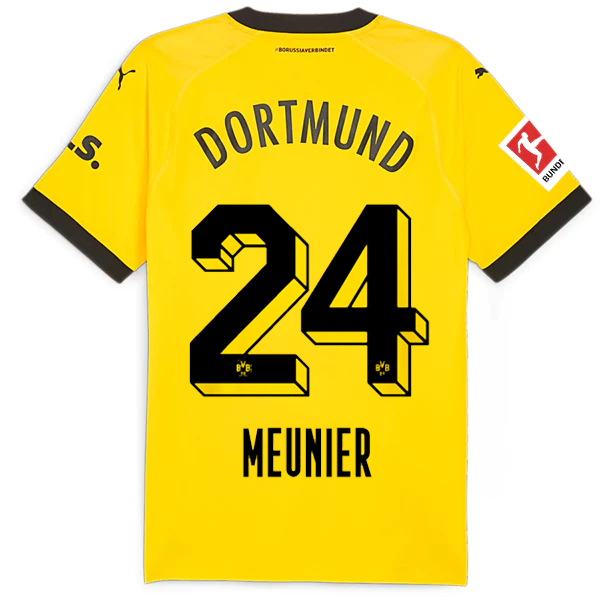 Puma Borussia Dortmund Authentic Meunier Home Jersey w/ Bundesliga Patch 23/24 (