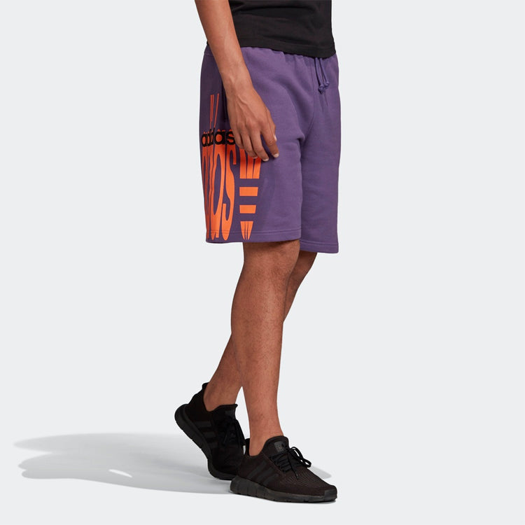adidas originals Logo Printing Running Sports Shorts Purple FM2237