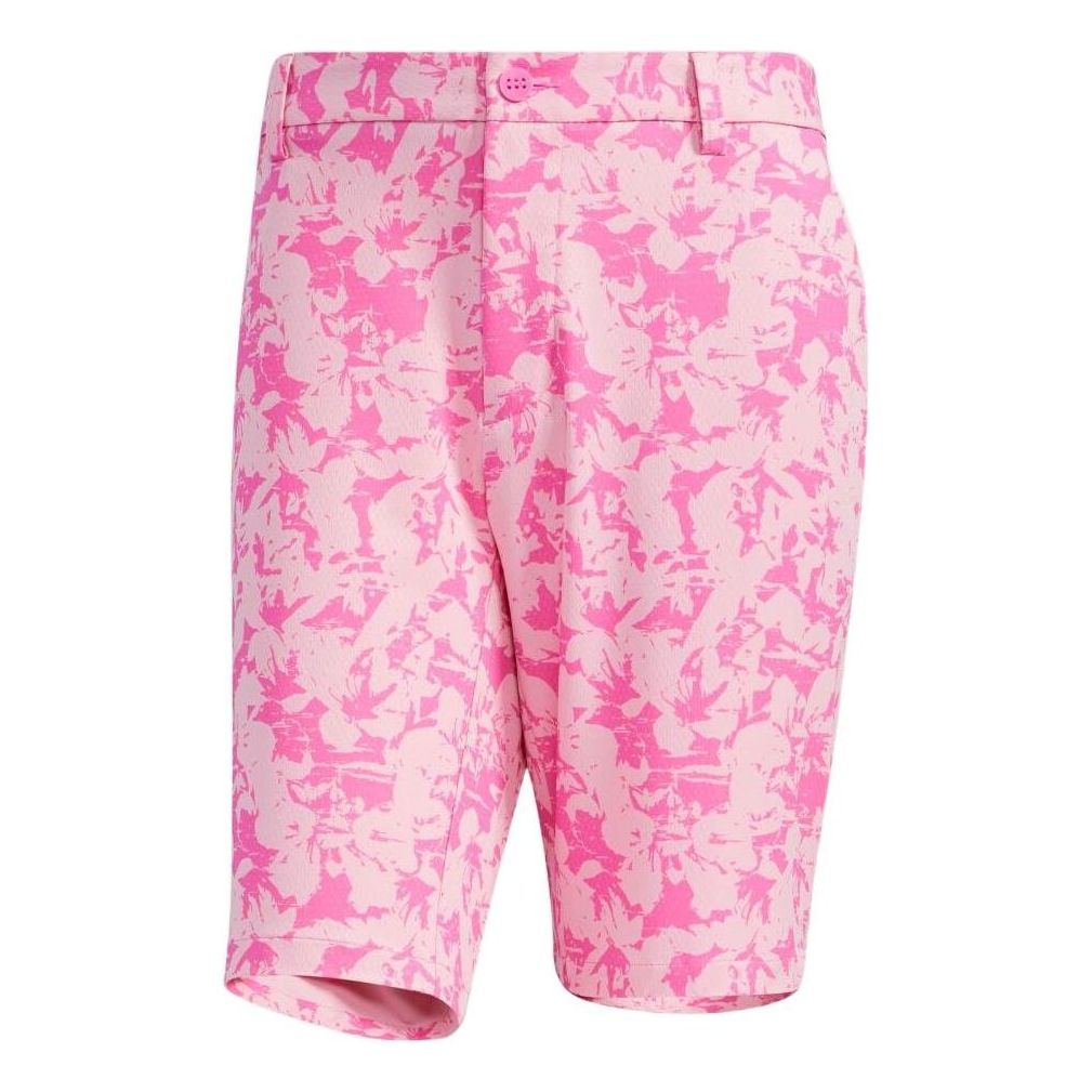 Image of Men's adidas SS22 Solid Color Flowers Printing Shorts Pink Red GM0856