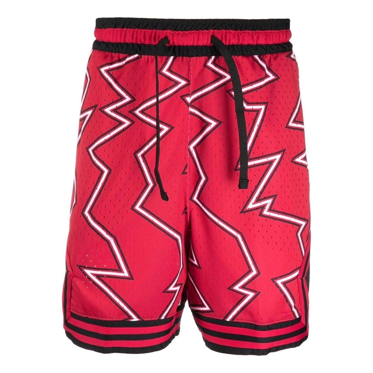 Image of Men's Air Jordan Pattern Printing Lacing Elastic Waistband Straight Sports Short