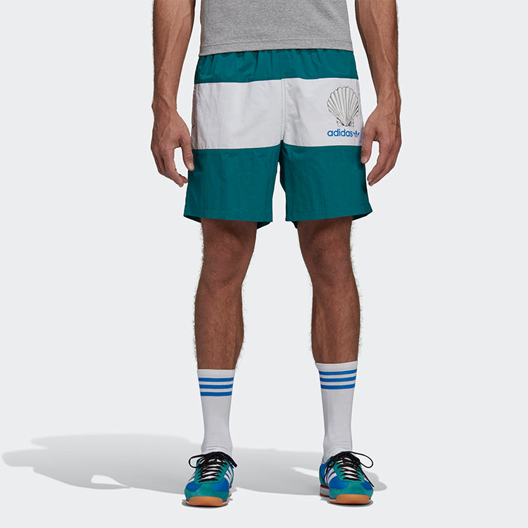Image of adidas originals x NOAH Shell Logo Trunks 'White Green' GE1259