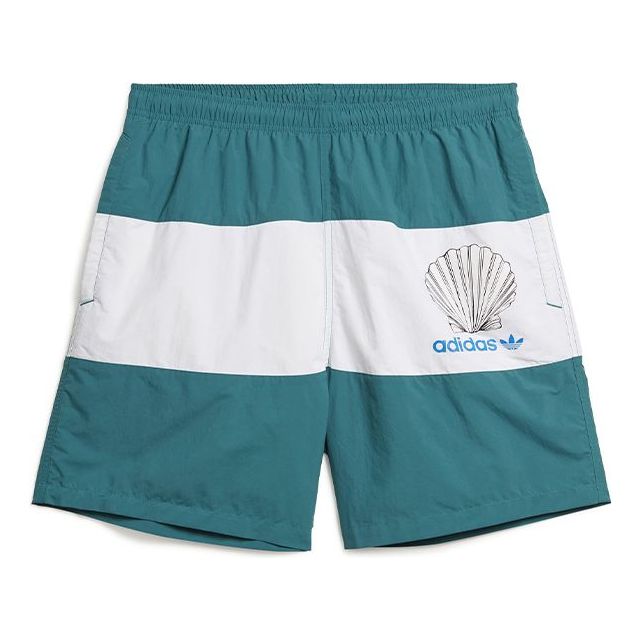 Image of adidas originals x NOAH Shell Logo Trunks 'White Green' GE1259