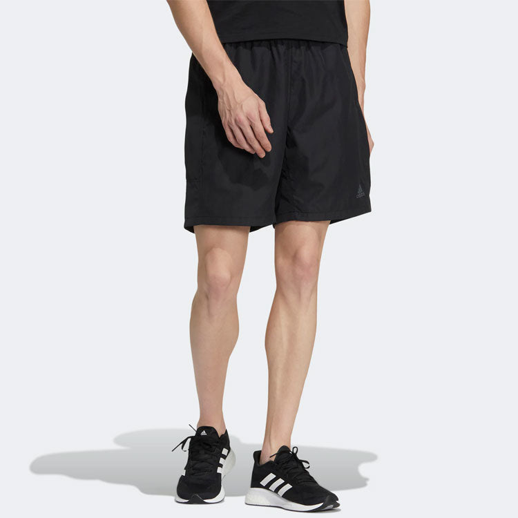 Image of Men's adidas Solid Color Logo Printing Sports Shorts Black HD0065