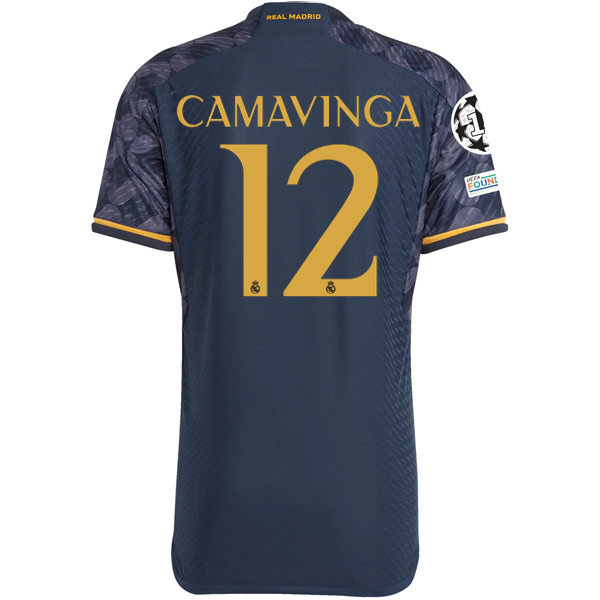 adidas Real Madrid Authentic Eduardo Camavinga Away Jersey w/ Champions League +