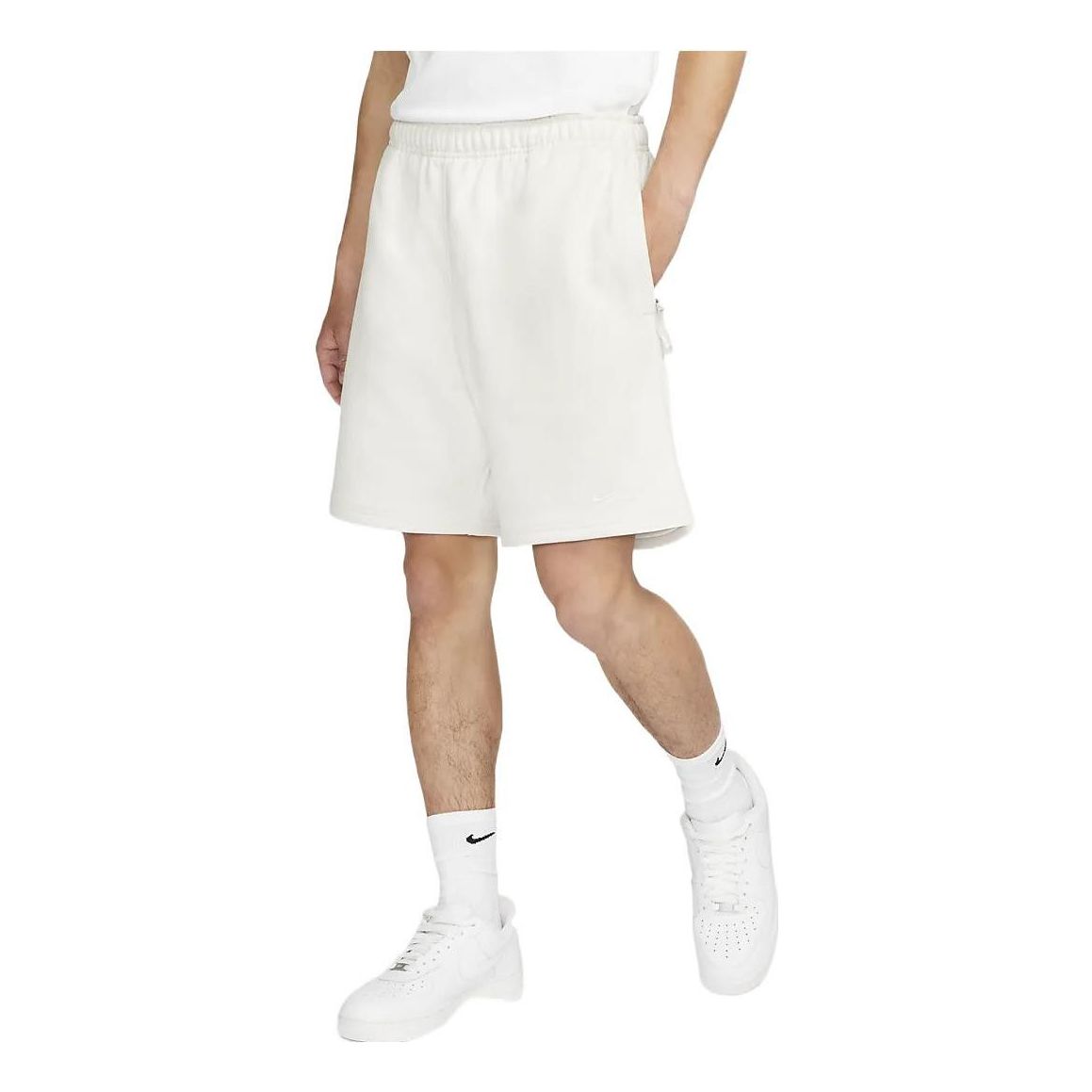 Image of Nike Solid Color Logo Straight Loose Casual Shorts Unisex White DV3056-030