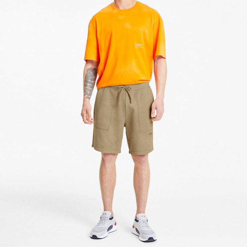 Image of PUMA Solid Color Drawstring Casual Shorts Pebble Pattern 598524-69