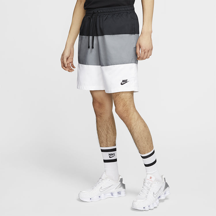 Image of Nike Sportswear City Edition Multicolor Woven Breathable Casual Shorts Black Whi