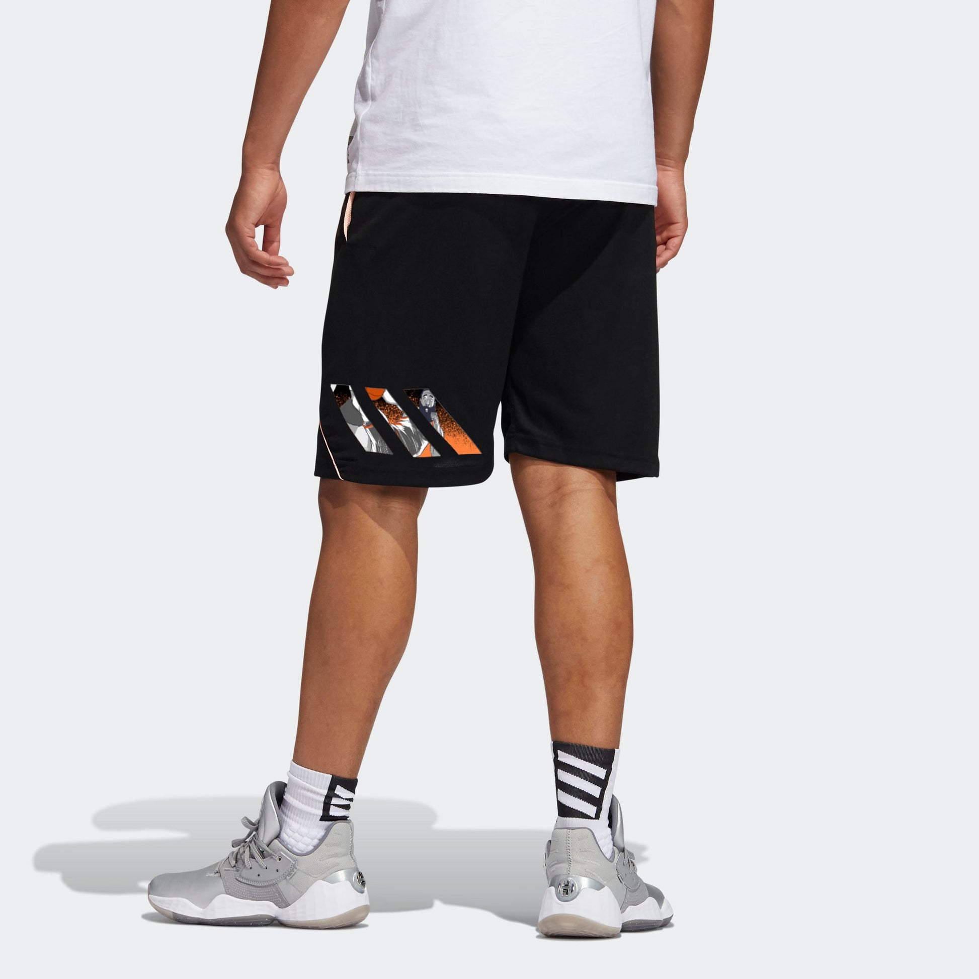 adidas Hdn Gu Kick 365 Contrasting Colors Printing Loose Basketball Sports Short