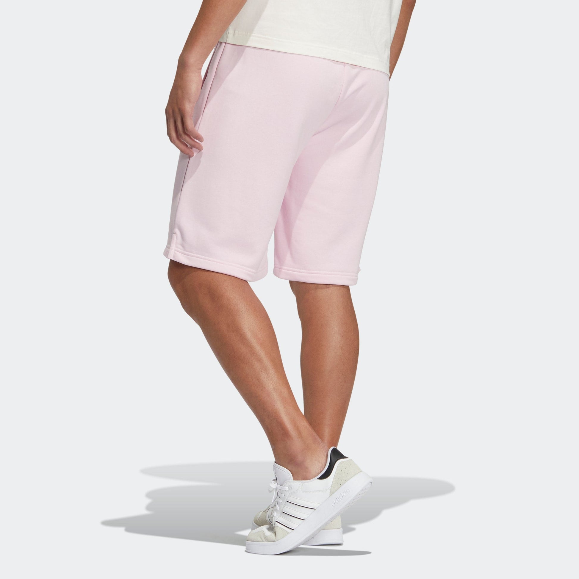 adidas neo Solid Color Lacing Casual Straight Shorts Unisex Pink HS6822